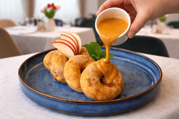 Mere în aluat dulce cu caramel și scorțișoară 